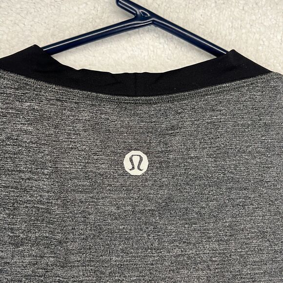Lululemon T Shirt Mens Large Bolt Tech Heather Black Gray Shirt Silverescent Gym - Picture 5 of 7